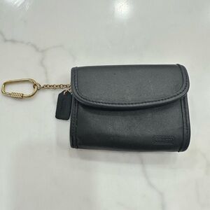 Coach Black Leather Keychain Wallet
